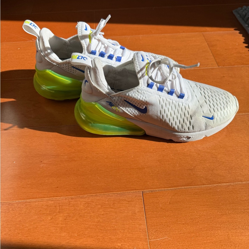 Nike Kids White and Neon Green Sneakers